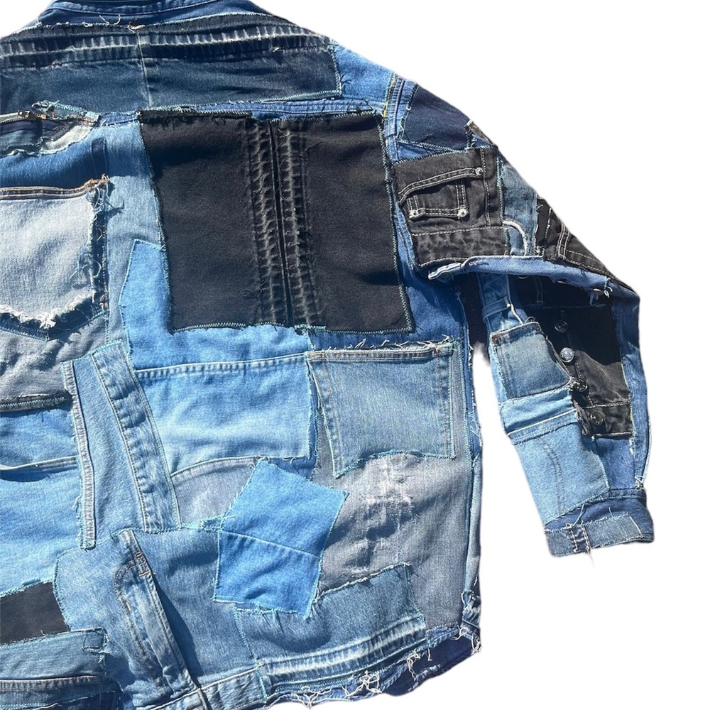 Patchwork Denim Flannel Reworked - Picture 7 of 7